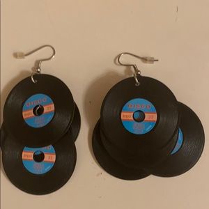 Vinyl album earrings